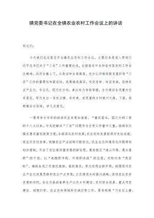 镇党委书记在全镇农业农村工作会议上的讲话.docx