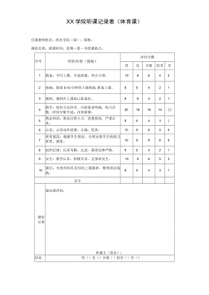 学院听课记录表（体育课）.docx