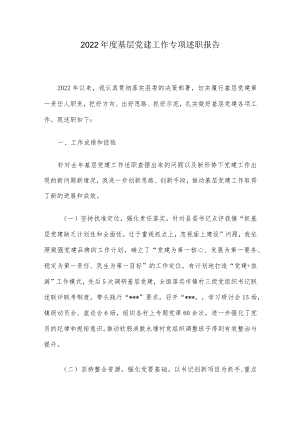 2022年度基层党建工作专项述职报告.docx