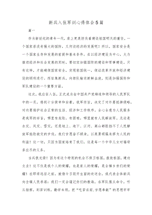 新兵入伍军训心得体会5篇.docx