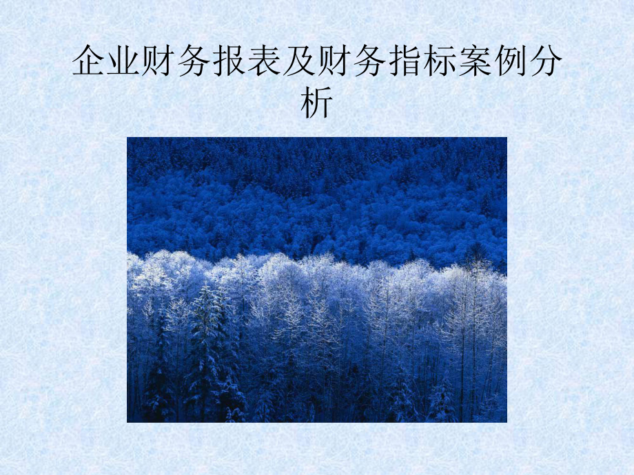 企业财务报表及财务指标案例分析CC.ppt_第1页
