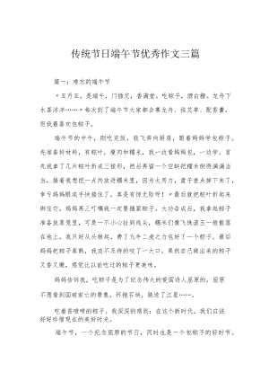 传统节日端午节优秀作文三篇.docx
