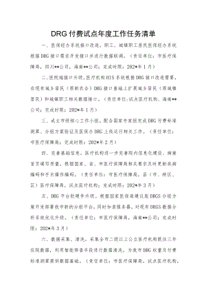DRG付费试点年度工作任务清单.docx