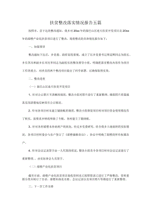 扶贫整改落实情况报告五篇.docx
