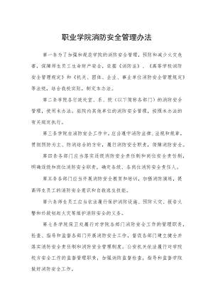职业学院消防安全管理办法.docx
