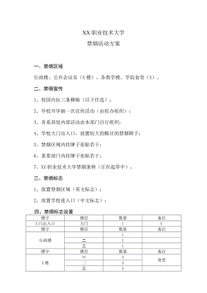 XX职业技术大学禁烟活动方案.docx