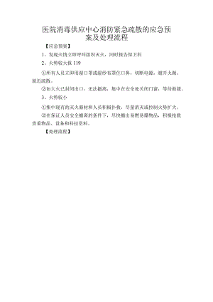 医院消毒供应中心消防紧急疏散的应急预案及处理流程.docx