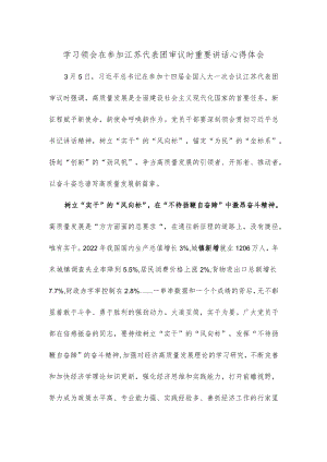学习领会在参加江苏代表团审议时重要讲话心得体会.docx