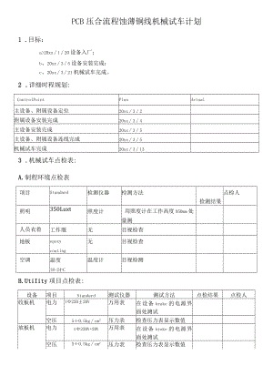 PCB蚀薄铜线机械试车计划.docx