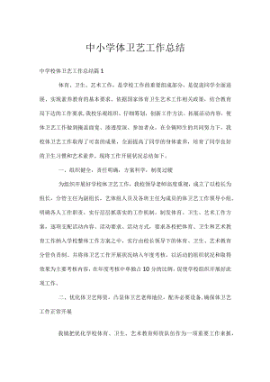 中小学体卫艺工作总结.docx