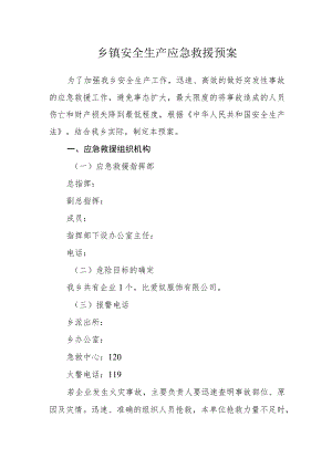 乡镇安全生产应急救援预案.docx