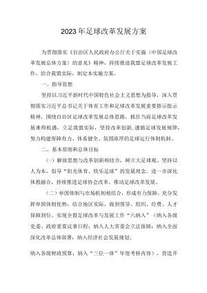 2023年足球改革发展方案.docx