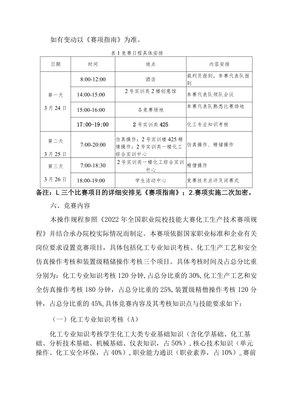 化工生产技术赛项竞赛方案-2023年河南省高等职业教育技能大赛竞赛方案.docx_第3页