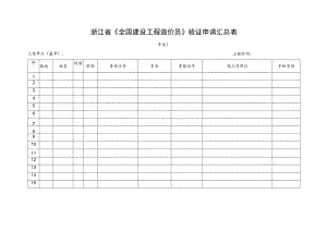 浙江省《全国建设工程造价员》验证申请汇总表.docx