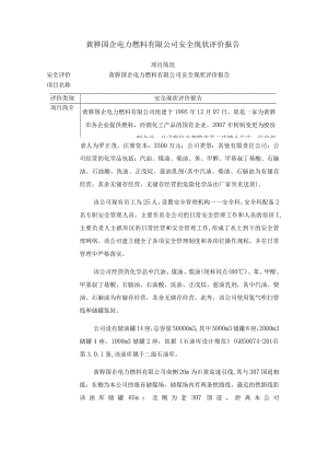 黄骅国企电力燃料有限公司安全现状评价报告.docx