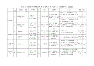 浙江安吉农投高新集团有限公司及下属子公司公开招聘岗位设置表.docx