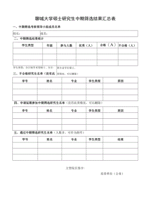 聊城大学硕士研究生中期筛选结果汇总表.docx