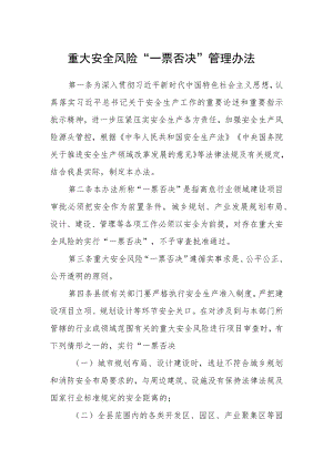 重大安全风险“一票否决”管理办法.docx