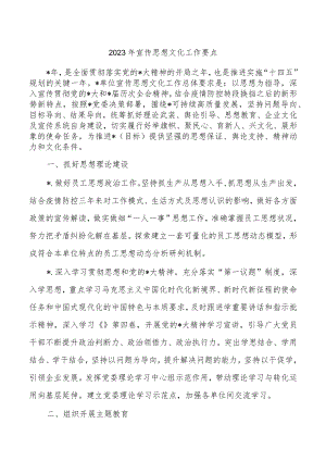 2023年宣传思想文化工作要点.docx