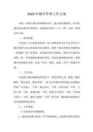 2023年城市管理工作方案.docx