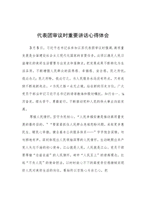 党组干部学习2023年在参加十四届全国人大一次会议江苏代表团审议时重要讲话精神心得感想材料【共5篇】.docx
