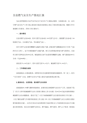 全县燃气安全生产情况汇报.docx