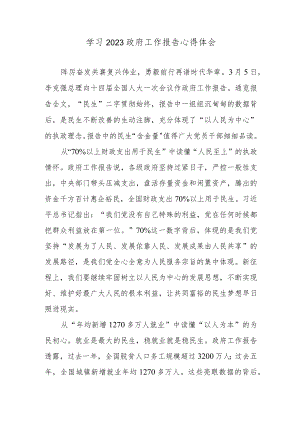 学习2023政府工作报告心得体会.docx