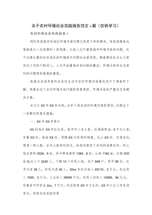 关于农村环境社会实践报告范文4篇.docx
