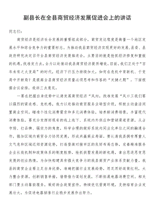 副县长在全县商贸经济发展促进会上的讲话.docx