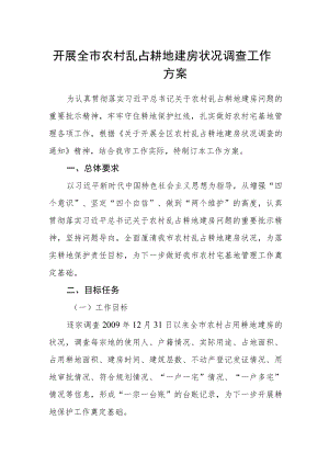 开展全市农村乱占耕地建房状况调查工作方案.docx