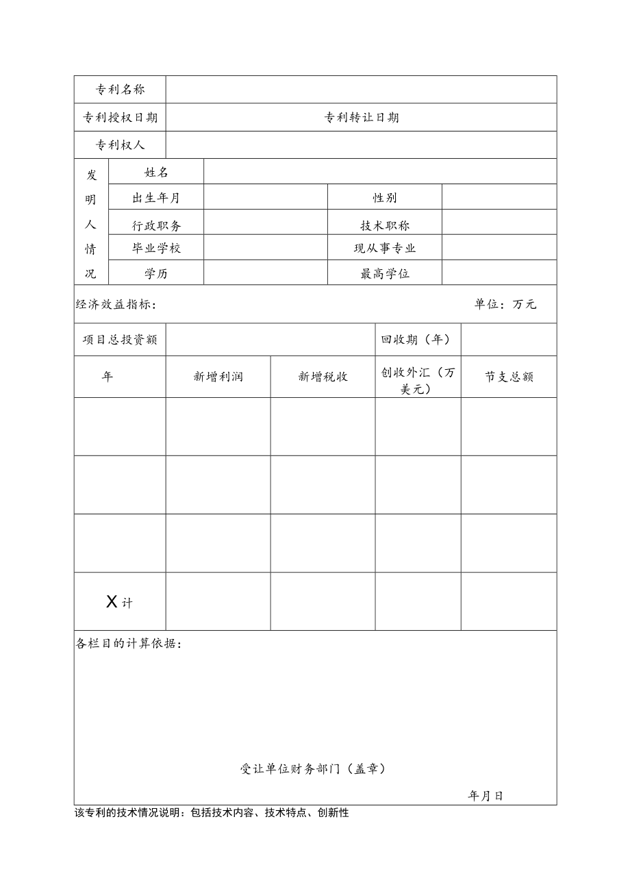 表四所属学科辽宁省高等学校发明专利转化奖励申报书.docx_第2页