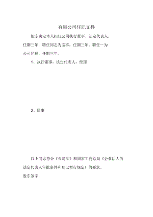 一人公司任职文件.docx