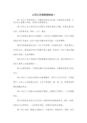 公司工作服管理制度（五页）.docx