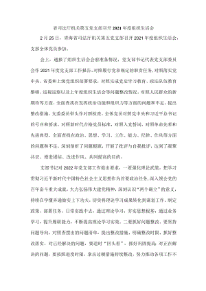 省司法厅机关第五党支部召开2021年度组织生活会.docx