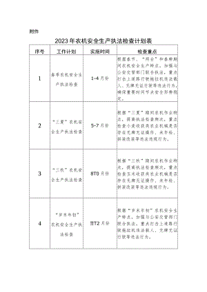 2023年农机安全生产执法检查计划表.docx