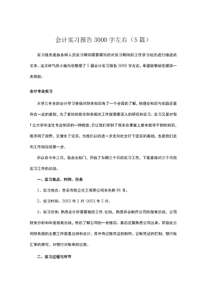 会计实习报告3000字左右（5篇）.docx