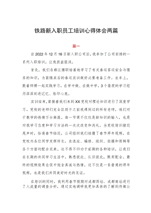 铁路新入职员工培训心得体会两篇.docx