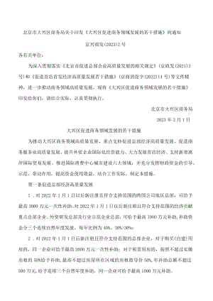 《大兴区促进商务领域发展的若干措施》.docx