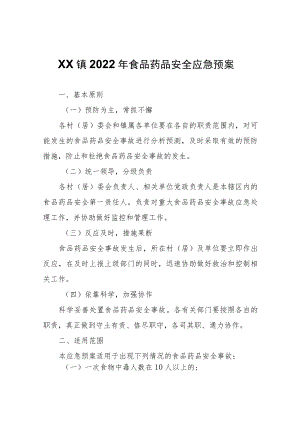 XX镇2022年食品药品安全应急预案.docx