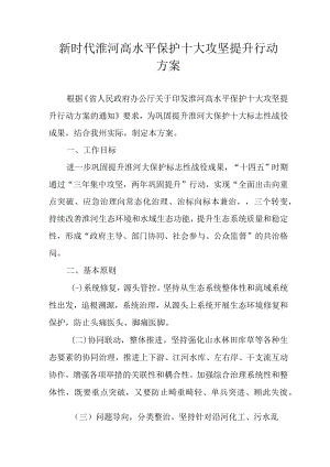 新时代淮河高水平保护十大攻坚提升行动方案.docx
