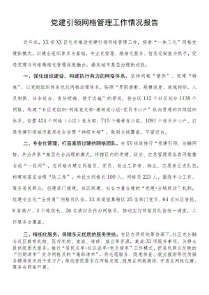 党建引领网格管理工作情况报告.docx