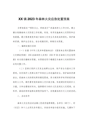 XX镇2023年森林火灾应急处置预案.docx