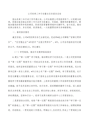 公司改革三年行动重点任务落实总结.docx