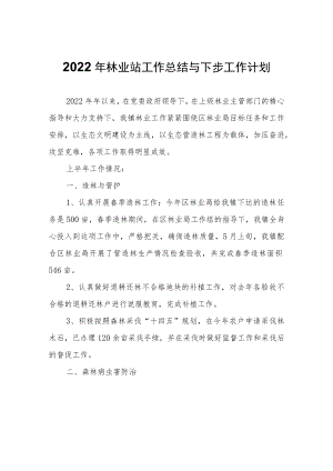 2022年林业站工作总结与下步工作计划.docx