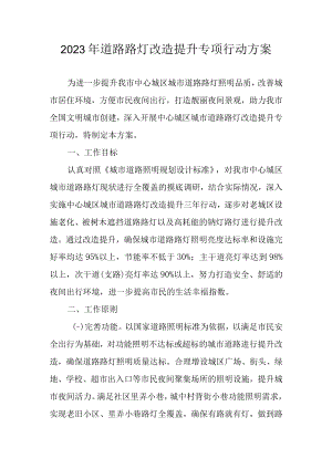 2023年道路路灯改造提升专项行动方案.docx