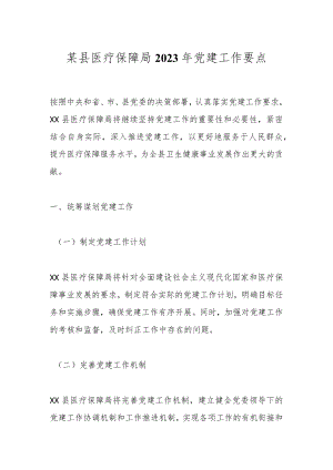 某县医疗保障局2023年党建工作要点.docx