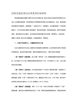 村抓党建促基层治理典型经验材料.docx