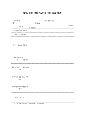 学院采购限额标准项目申请审批表.docx