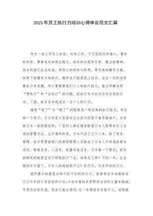 2023年员工执行力培训心得体会范文汇篇.docx