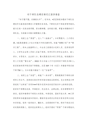 村干部队伍建设情况汇报供借鉴.docx